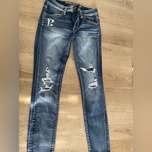 Maurices Women's Blue Distressed Jeans